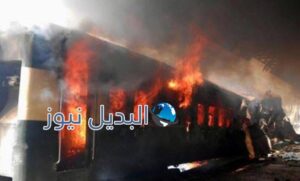 حريق بقطار ركاب متجه من القاهرة