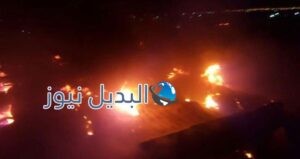 حريق ضخم في مستودع ملابس