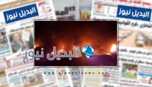 حريق ضخم في مستودع ملابس