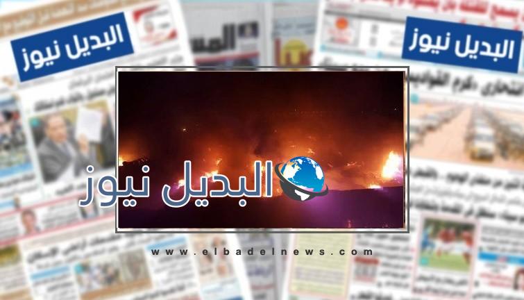 حريق ضخم في مستودع ملابس