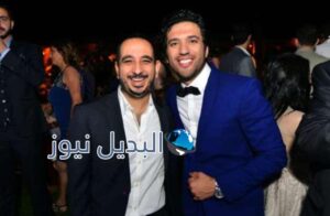 حسن الرداد ببذلة زرقاء في حفل زفافه