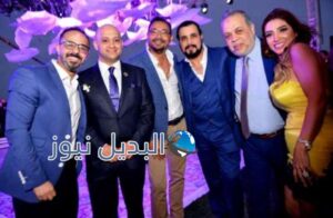 روجينا وأشرف زكي ومجدي كامل في حفل الزفاف