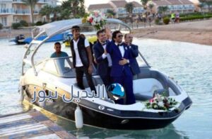 في مشهد لا يختلف عن زفاف جورج كلوني وأمل علم الدين، حسن الرداد يصل بقارب لحفل زفافه