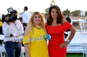 نسرين أمين ومها أحمد ينتظران وصول العريس والعروس
