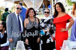 نسرين أمين ونجوى فؤاد والسبكي في حفل الزفاف