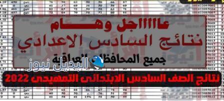 نتائج الصف السادس الابتدائى التمهيدى 2022 بالعراق